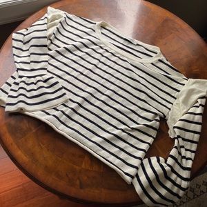 Zara Ruffle Bell Sleeve Stripe Crop Top